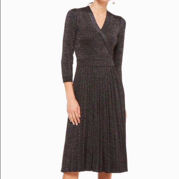 Kate Spade Metallic Wrap Sweater Dress 